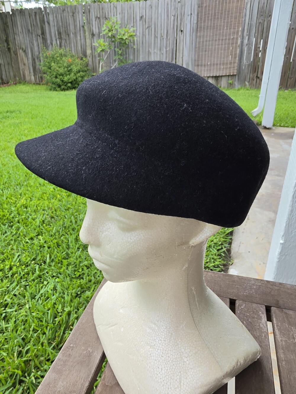 Black Ascot Newspaper Boy Cap Wool